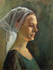 BAGSHAW Olive 1900,Girl in a White Scarf,1970,Capes Dunn GB 2022-03-08