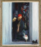 BAHMERMANN,A woman with chickens,Pook & Pook US 2015-06-17