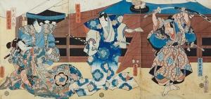 BAIDO Toyokuni 1816-1880,figurant des acteurs en samouraï,Julien Debacker FR 2017-12-09