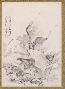 BAIGAI Totoki 1749-1804,two scholars in a mountain landscape,Christie's GB 2003-12-04