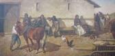BAIGLEY A 1900-1900,Figures, horse and poultry in a stable yard,Dreweatt-Neate GB 2012-05-10