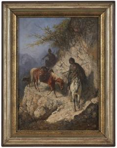 BAIKOFF Theodor Ilich 1818-1890,Soldaten zu Pferd im Gebirge,Dobritz DE 2023-11-18