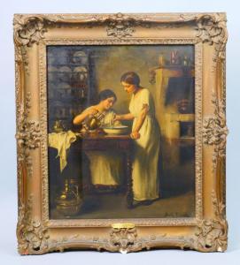 BAIL Franck Antoine 1858-1924,Femmes à la cuisine,Morand FR 2023-02-28