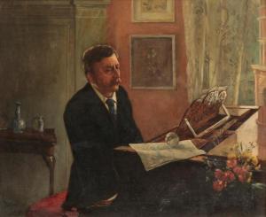 BAILE Joseph 1819-1856,A portrait of a gentlemen seated composing at a pi,1915,Duke & Son 2023-07-13