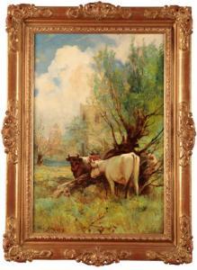 BAILEY Albert E 1890-1904,Cattle in a landscape standing beside a tree, with,Duke & Son 2021-09-09