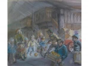 BAILEY DUDLEY 1931,'At Smithfields' market scene, Manchester,Capes Dunn GB 2012-10-23