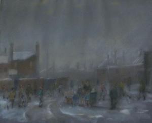 BAILEY DUDLEY 1931,Figures in a winter townscape,Capes Dunn GB 2017-03-28