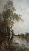 bailey edward 1814-1903,River scene with a swan,Gilding's GB 2016-12-06