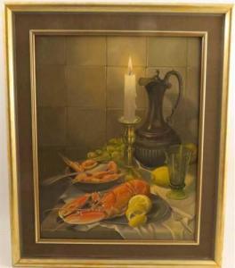 BAILEY George J.,still life scene with lobster, candle and jug on a,Serrell Philip GB 2022-01-27