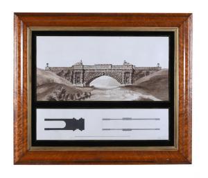 BAILEY Henry 1820-1880,STUDY AND A PLAN OF A NEO-CLASSICAL BRIDGE (TWO SH,Dreweatts GB 2022-08-26