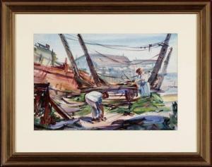 Bailey La Force 1893-1962,Two Men Working at Shore,Provincetown Art Association US 2021-09-26