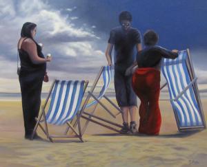 BAILEY Peter J 1900-1900,This'll Do - Deckchairs on the Beach Scarborou,2009,David Duggleby Limited 2016-06-17