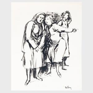 BAILEY William 1944,Mother and Child; Three Gossips; Old Woman; and Wo,Stair Galleries US 2021-05-13