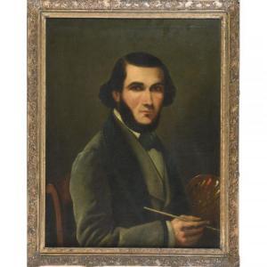 BAILLE Édouard 1814-1888,Portrait présumé du peintre,Herbette FR 2022-02-06