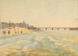 BAILLIEZ André Maurice 1879-1961,Niederländisches Seebad mit Pier,1929,Von Zengen DE 2008-04-04
