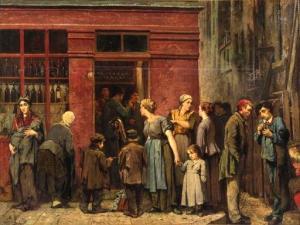 BAILLY Leon Charles Adrien 1826-1871,In Front of the Pub,Clars Auction Gallery US 2020-08-09