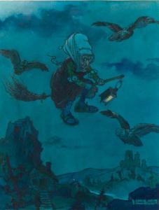 BAILLY Louis 1905,A witch on her broomstick,Christie's GB 1999-12-17