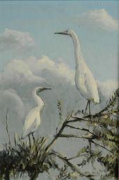 BAILY Harold John 1927,Nesting Egrets,1997,Theodore Bruce AU 2012-12-02