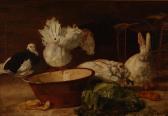 BAIRD R 1800-1800,Doves and rabbits inan interior with a bowl and a ,Dreweatt-Neate GB 2010-03-25