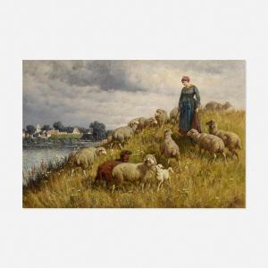BAIRD William Baptiste 1847-1917,Untitled (Woman and Sheep),Rago Arts and Auction Center 2021-12-08