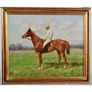 BAIRD William 1881-1887,Portrait du jockey et de son cheval sur un fond de,Herbette FR 2023-03-19