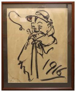 BAIRNSFATHER Bruce 1887-1959,Old Bill Smoking a Pipe,1916,Tennant's GB 2024-01-26