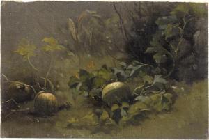 BAISCH Hermann 1846-1894,Kürbispflanzen mit reifen Früchten,Galerie Bassenge DE 2023-11-30