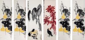 BAISHI QI 1863-1957,Six Woodblock Prints,Hindman US 2024-03-28