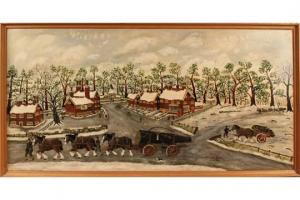 BAITUP H.C,Horse-drawn Timber Wagons passing through a Village,Tooveys Auction GB 2015-12-02