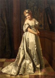 BAKAŁOWICZ Władysław 1833-1903,Młoda dama z różą we włosach,Sopocki Dom Aukcjny PL 2025-03-15