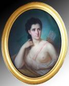 BAKALOWICZ,Portrait de jeune femme en Diane,19th century,Gautier-Goxe-Belaisch, Enghien Hotel des ventes 2023-11-19