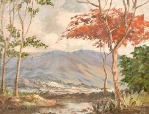 BAKER CLACK Arthur 1887-1955,A river landscape with mountains beyond,John Nicholson GB 2021-06-23