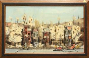 BAKER Eve 1906-1992,Street Scene with Victorian Houses,Clars Auction Gallery US 2009-07-11