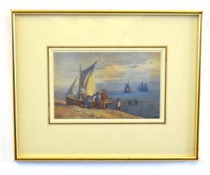 BAKER Frederick W 1862-1936,Coastal scene with fisher folk,Keys GB 2018-11-26