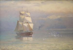BAKER Frederick W 1862-1936,sailing boat on a calm sea,Gorringes GB 2021-07-26