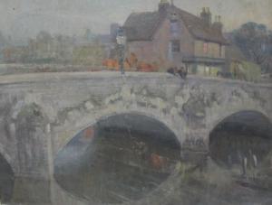 BAKER Geoffrey Alan,Christchurch Bridge over the Avon, Twilight,1925,Brightwells 2019-11-13