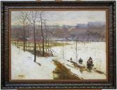 Baker George H 1893-1989,Snowy Eastern Indiana landscape possibly Whitew,1915,Wickliff & Associates 2018-03-17