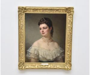 BAKER Jnr. George Augustus 1821-1880,portrait of Emily Astor Van Alen b. 1854 - d. ,1874,Wiederseim 2021-02-26