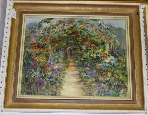 BAKER Joan E 1900-1900,Garden Path with Flowers and an Arbour,Tooveys Auction GB 2015-12-31