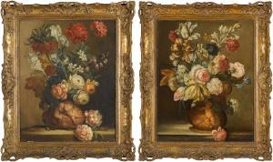 BAKER John 1736-1771,A pair of floral still lifes featuring roses, tuli,Sotheby's GB 2023-09-20