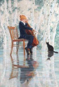 BAKER Martha Susan 1871-1911,Boy with Cello and Cat,Clars Auction Gallery US 2018-11-17