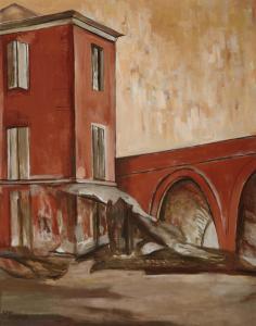 BAKER MCCOMAS Eugenia Gene Frances,View of a town with arches in the foreground,Bonhams 2013-04-14