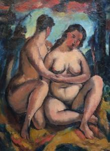 BAKER Robert 1909-1992,Nude couple in a landscape,Gorringes GB 2021-06-29