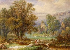 BAKER S.W 1800-1800,Children playing in a stream by the ruins of Rivea,Rosebery's GB 2010-01-12