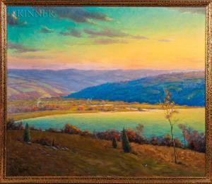 BAKER William Charles 1872-1958,Autumnal Landscape at Sunset,Skinner US 2018-11-29