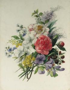 BAKHUIJZEN VAN DE SANDE Geraldine Jacoba 1826-1895,A Still Life with a Slipperflower, a ,Christie's 1999-11-10