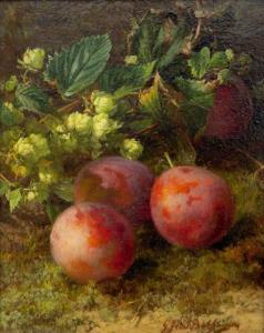 BAKHUIJZEN VAN DE SANDE Geraldine Jacoba 1826-1895,A still life with red plums,Venduehuis 2021-11-18