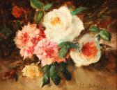BAKHUIJZEN VAN DE SANDE Geraldine Jacoba,Still Life of Pink and White Roses,Weschler's 2013-03-22