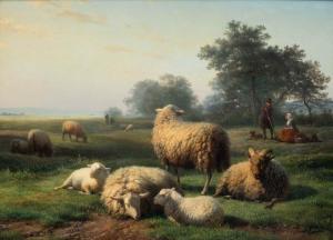 BAKHUIJZEN VAN DE SANDE Hendrik 1795-1860,Sheep with lambs resting in a meadow,Venduehuis 2023-11-15