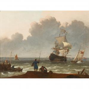 BAKHUIZEN Ludolf 1630-1708,A DUTCH COASTAL SCENE WITH MAN O' WAR,Lyon & Turnbull GB 2021-10-06